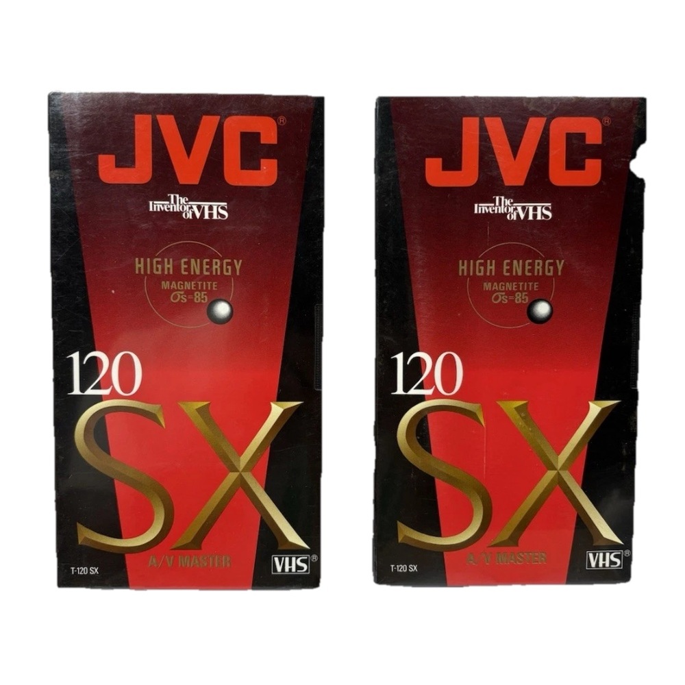 JVC T-120 SX High Performance VHS Tapes New Sealed Blank Media NOS Lot of 2